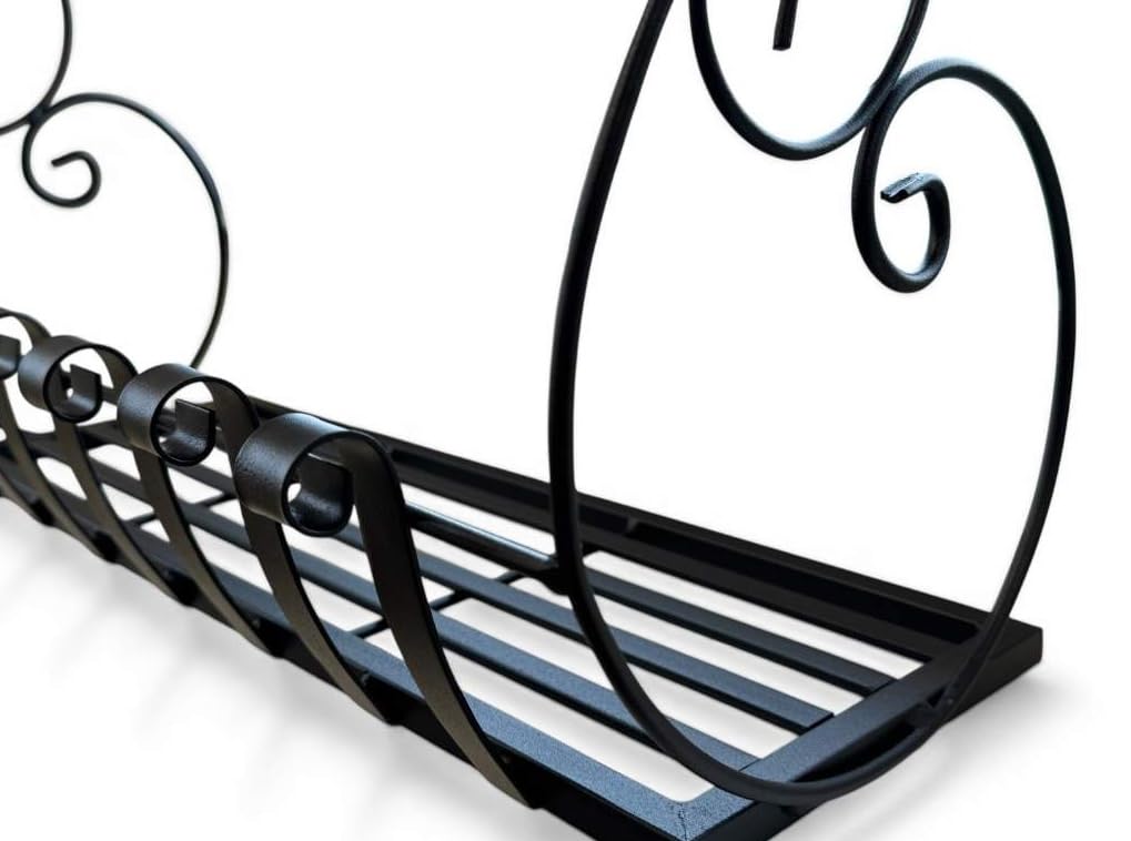 DanDiBo Sebino - Scaffale per erbe aromatiche, da cucina, da balcone, da parete, in metallo, colore nero, 50 cm