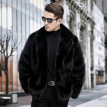 Amazon.co.jp: Fur Coat, Faux Fur Coat, Men's, Fashion