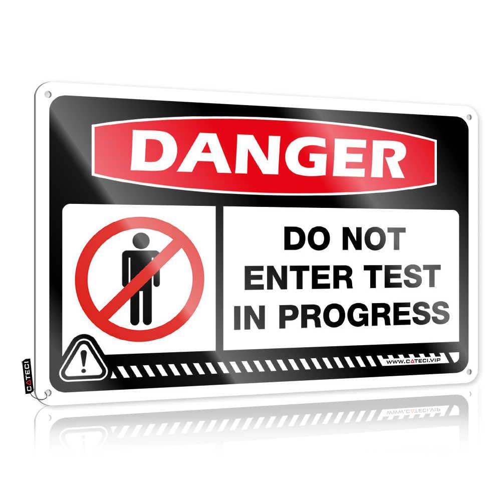 Fzfn Colour Room Door Decor Stair Decorations - Danger Do Not Enter Test In Progress Custom Rustic Wall Hanging(20X30cm)