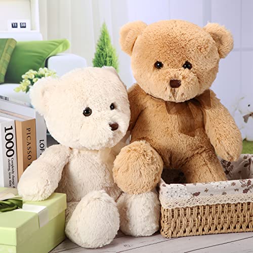 Hydren 2-Pack Plush Bears 18 Inch Beige & Brown Stuffed Animals - Valentine's Day, Birthday & Baby Shower Gifts #TOP6