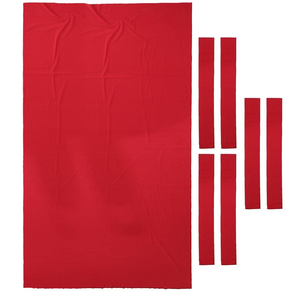 SM SunniMix 9ft Billardtisch Abdeckung Tuch (Maße 280 x 153 cm) Pool Billiard Billiardtuch - rot