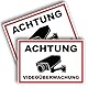 2 Stück Achtung Videoüberwachung Schild 20 x 30 cm aus stabiler PVC Hartschaumplatte 3mm dieser Bereich wird überwacht Schild mit UV-Schutz von STROBO