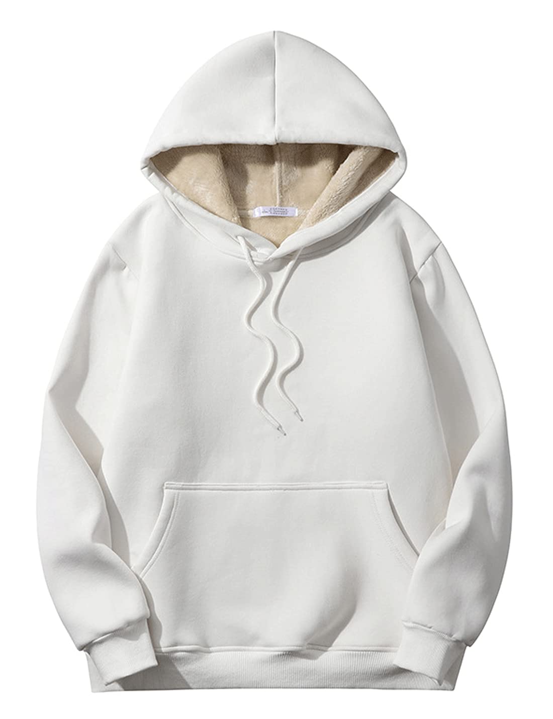 Gnveub Women's Casual Winter Warm Fleece Sherpa Lined Hooded Sweatshirt