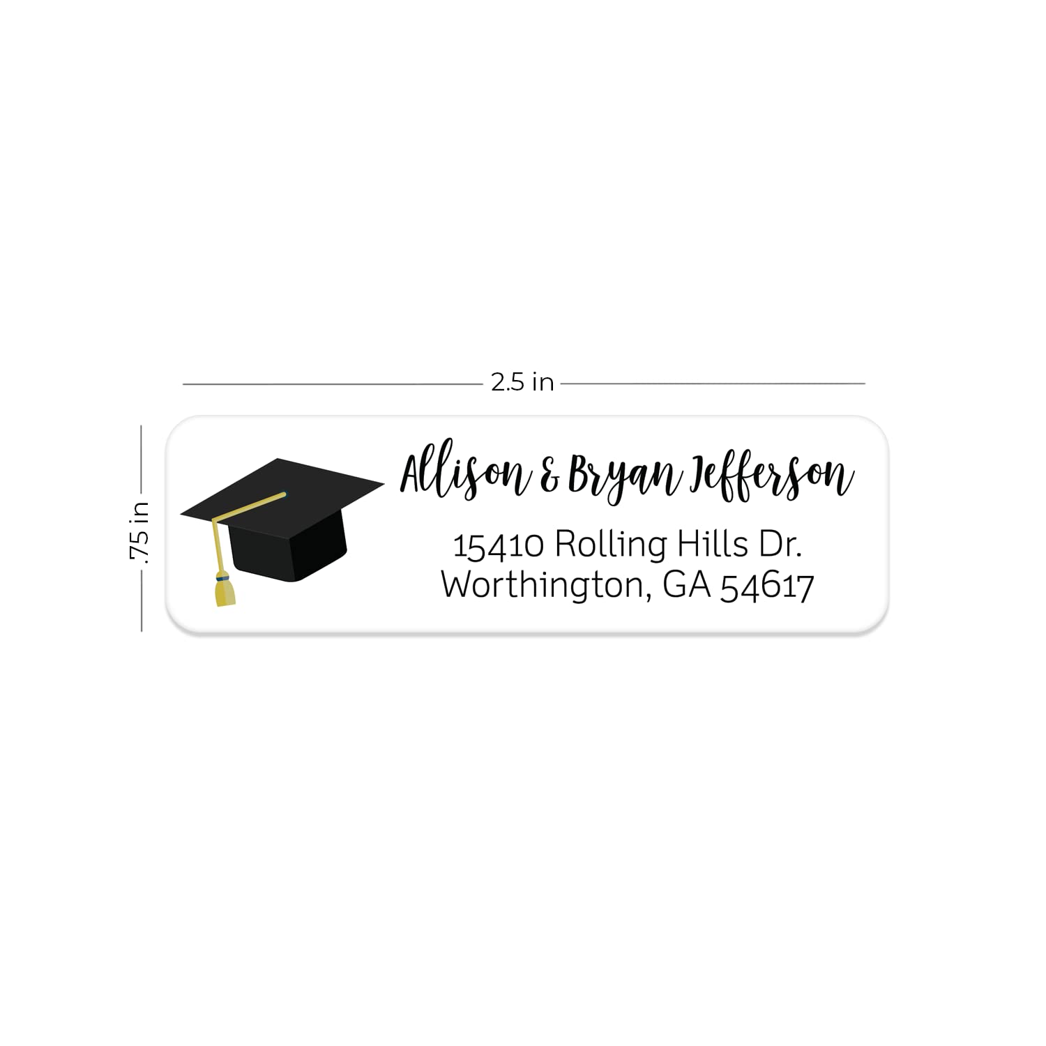 Graduation Return Labels Template Gold Metallic Graduation Glitter DOT