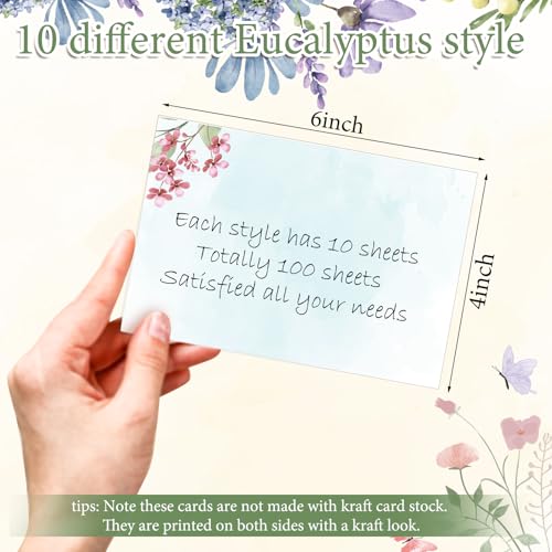 Image of Spiareal 100 Pcs Blank Note Cards Index Card, Colorful, 4 x 6 in, Flower