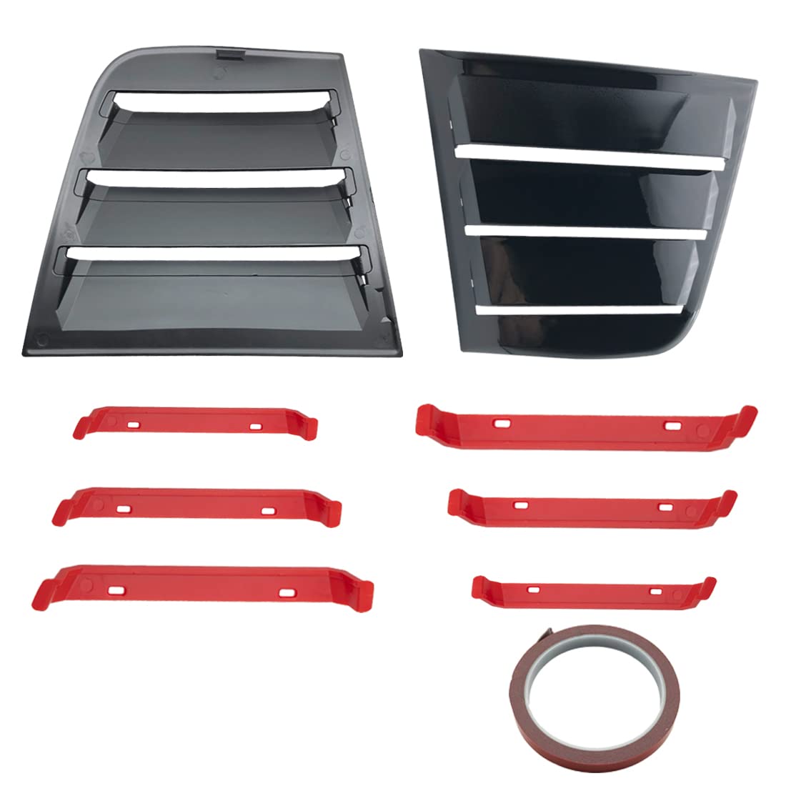 CHOUJIO Side Window Louvers Air Vent Scoop Shades Cover Compatible with Dodge Charger 2011-2023, Black with Red Line, 2 Pack