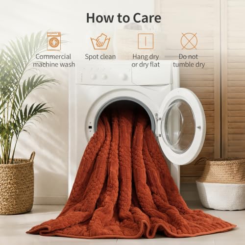 Image of Uttermara Weighted Blankets for Adults Queen Size, 20lbs 60x80 inches | Soft Plush Fleece; Warm Cozy Sherpa; Machine Washable; Filled with Glass Beads; Heavy Throw for Sleep and Calm; Orange