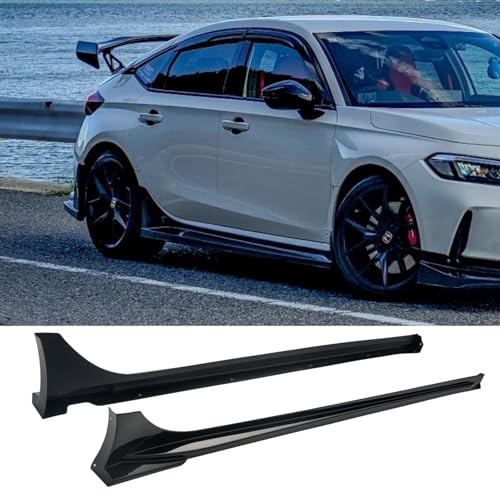 Autrago Side Skirt Extensions Compatible with Honda Civic 20222026 Sedan & Hatchback JDM Style Gloss Black