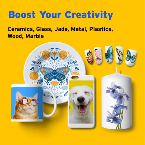 Printers Jack Water Slide Decal Paper Inkjet White 20 Sheets A4 Size Premium Water-Slide Transfer Paper Printable Water Slide Decals For Tumblers, Mugs, Glasses Diy #TOP6