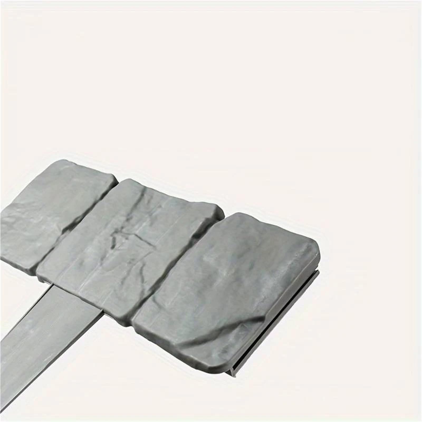 Bordura de Jardín de Plástico 10/20pcs Plastic Garden Edging Border, Fence Panels, Patio Outdoor Barrier Lawn Strip(Gray-20pcs)