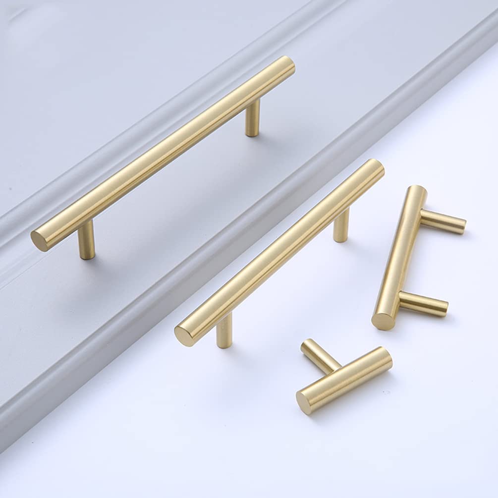 Tiradores Para Cocina Latón Sólido, Tiradores Muebles Dorado, Longitud: 50-1000 mm Manija de Puertas de Gabinete,Tiradores Cocina Tiradores para Cajones Modernos, 2pcs-800mm/31.5in