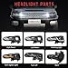 Nerfisle Projector Headlights Headlamps With Grille Front Bumper Grille Grill Fit For Toyota FJ Cruiser 2007 2008 2009 2010 2011 2012 2013 2014 2015 Heat Corrosion Impact Resistant Waterproof Black