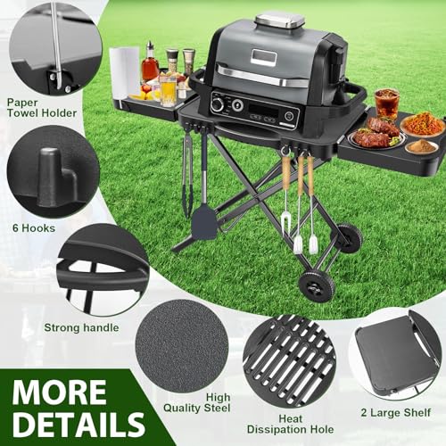 Portable-Indoor-Grill-Table-Stand-for-Ninja-Woodfire-Outdoor-GrillOG701-OG850-OG951-Series-51in-Large-Space-Folding-Camping-Tailgating-Table-for-Blackstone-GriddleOnni-Pizza-Oven2-Wheels Portable Indoor Grill Table Stand for Ninja Woodfire Outdoor GrillOG701 OG850 OG951 Series 51in Large Space Folding Camping Tailgating Table for Blackstone GriddleOnni Pizza Oven2 Wheels