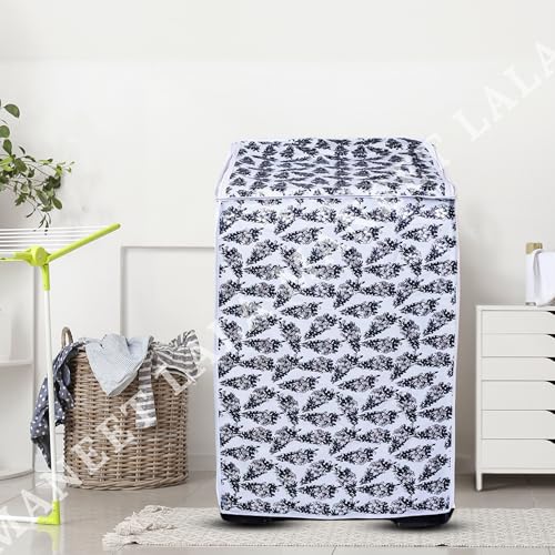 Image of Top Load Washing Machine Cover Pvc Suitable For - Lg-8-10kg | Black & White - Size: 60X60X93Cm