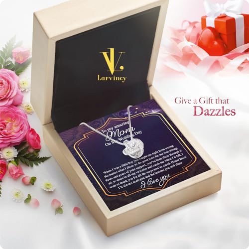 Larvincy To My Mom Necklace from Son with Heartfelt Message & Elegant Box - Mother of the Groom Necklace for Wedding, Jewelry Gift For Mom On Birthday, Mothers Day or Special Occasion2