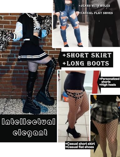 Women's High Waisted Fishnet Tights -Comfortable Sheer Mesh Pantyhose3