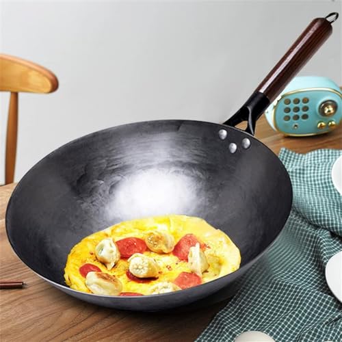 Wok tradicional chino de hierro forjado 34 cm miniatura 4