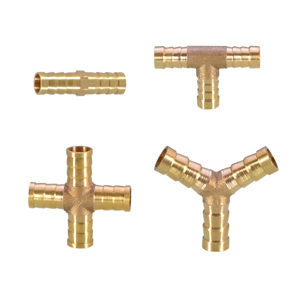 10 conectores de cobre tipo pagoda para tubos de aire, de latón, con acoplamiento de junta de púas, adaptadores para tubos de 4 mm, 5, 6, 8, 10 y 12 m
