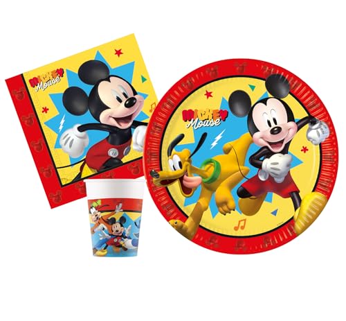 Imagen de Kit Vajilla de Fiesta Disney Mickey Jump into Fun para 8 personas  de papel FSC compostable eco-friendly