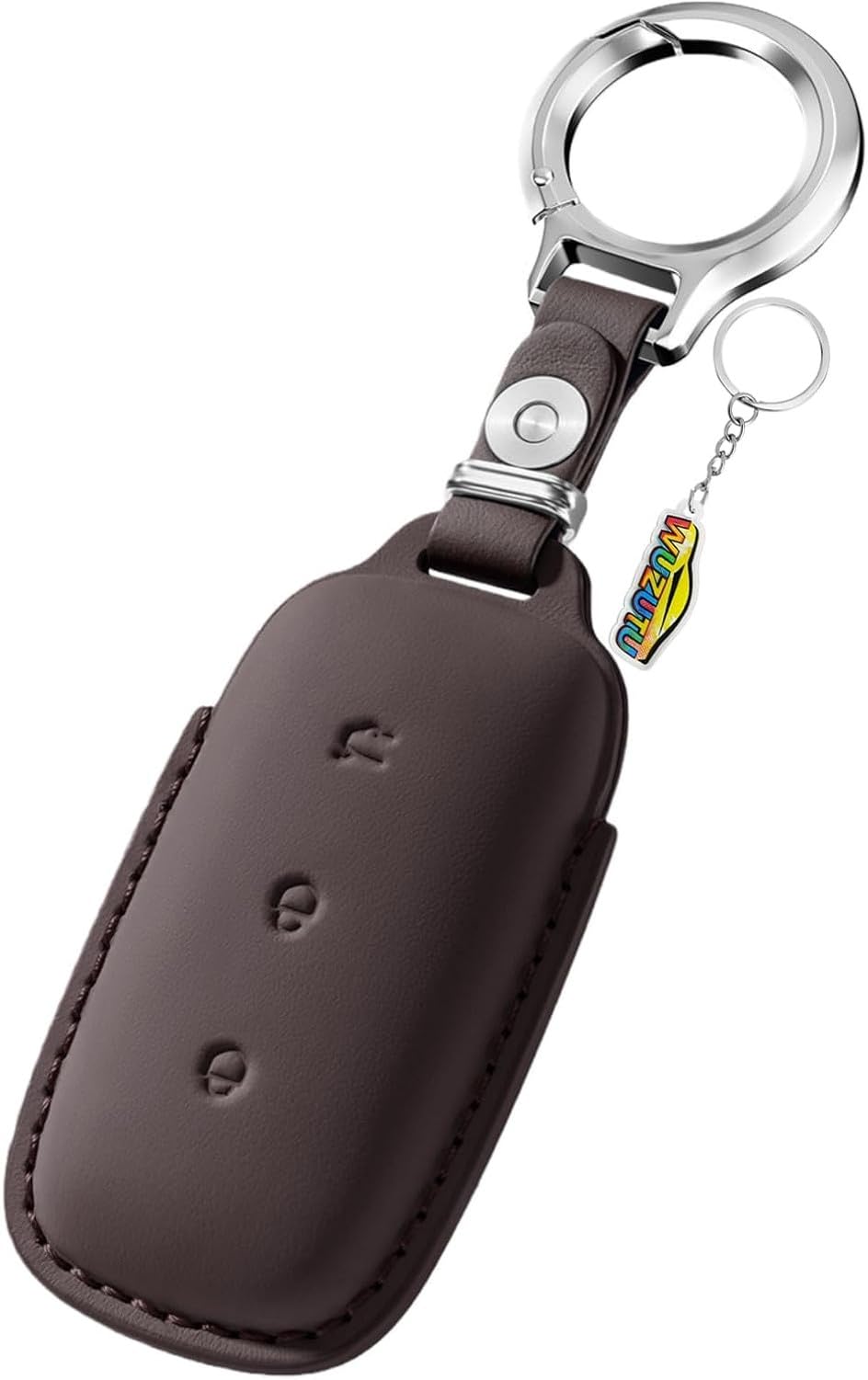 LGBBTI Leather Smart Keyring Holder Shell Protective Case for Remote Key Fob Keychain Cover Automobile Accessories 7 5 8 EX E, Brown