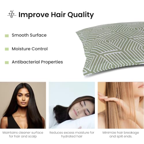 Image of Mush Aura Collection 300 TC Bamboo Pillow Covers Set of 2 | Bamboo Pillow Case for Hair & Skin, Ultra Soft Cooling Pillow Case, Breathable Smooth Pillowcase for Everyday Comfort (Sage Green)