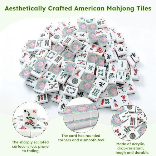 Set de fichas American Mahjong Acrílico 166 piezas miniatura 6