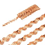 QUARKZMAN 5 Yard Pailletten Perlen Spitzenbesatz 0.6 Inch Wellen Pailletten Borte Streifen Band Für Basteln Verzierungen DIY Nähen Kostüm Orange