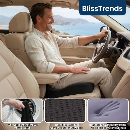 BlissTrends Memory Foam Seat Cushion for Office Chair and Car Black - image 7