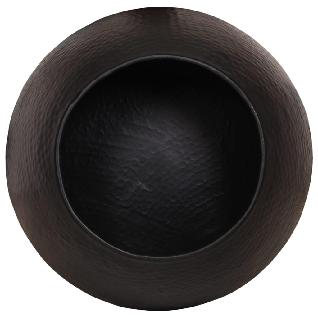 Homgoday Tavolino da caffè in alluminio martellato, Ø 50 x 30 cm, nero, tavolino da tè per soggiorno, sala d'accoglienza degli ospiti, camera da letto e mobili da ufficio