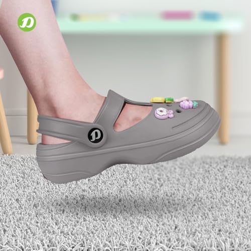 Image of DOCTOR EXTRA SOFT Women's Classic Charms Clogs /Sandals with Adjustable Back Strap for Adult | Comfortable & Light Weight | Stylish & Anti-Skid |Waterproof & Everyday Use Mules for Girls & Ladies D-511
