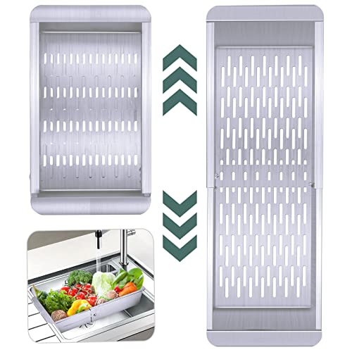 SOIMISS Edelstahl Sieb - Spaghettisieb & Gemüsesieb 45cm