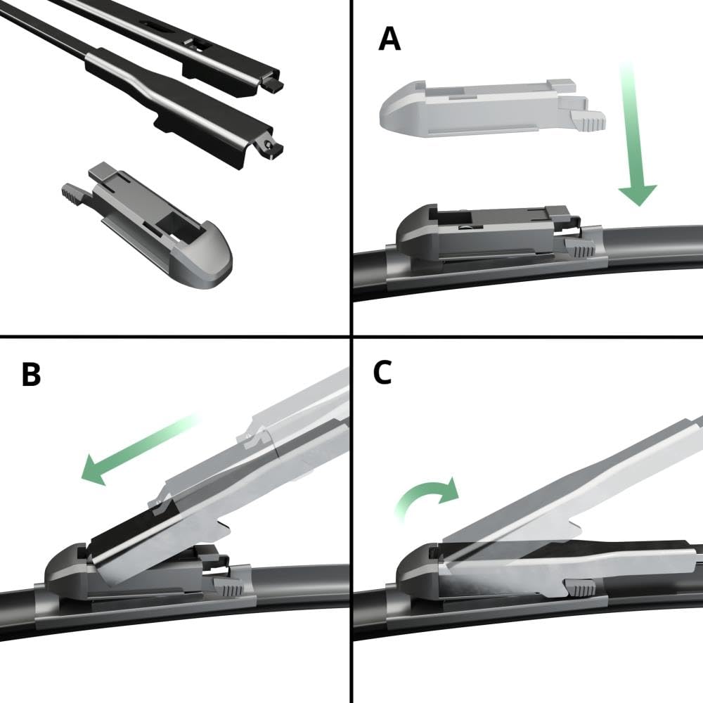 Mossa Escobillas limpiaparabrisas adecuadas para Opel Zafira B 2005-2015 H | Monovolumen