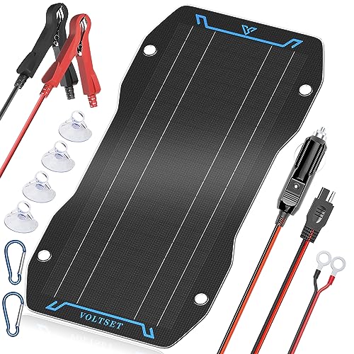 Voltset 10W 12V Flexible Solar Panel Waterproof Monocrystalline Solar Trickle Charger Solar Battery...