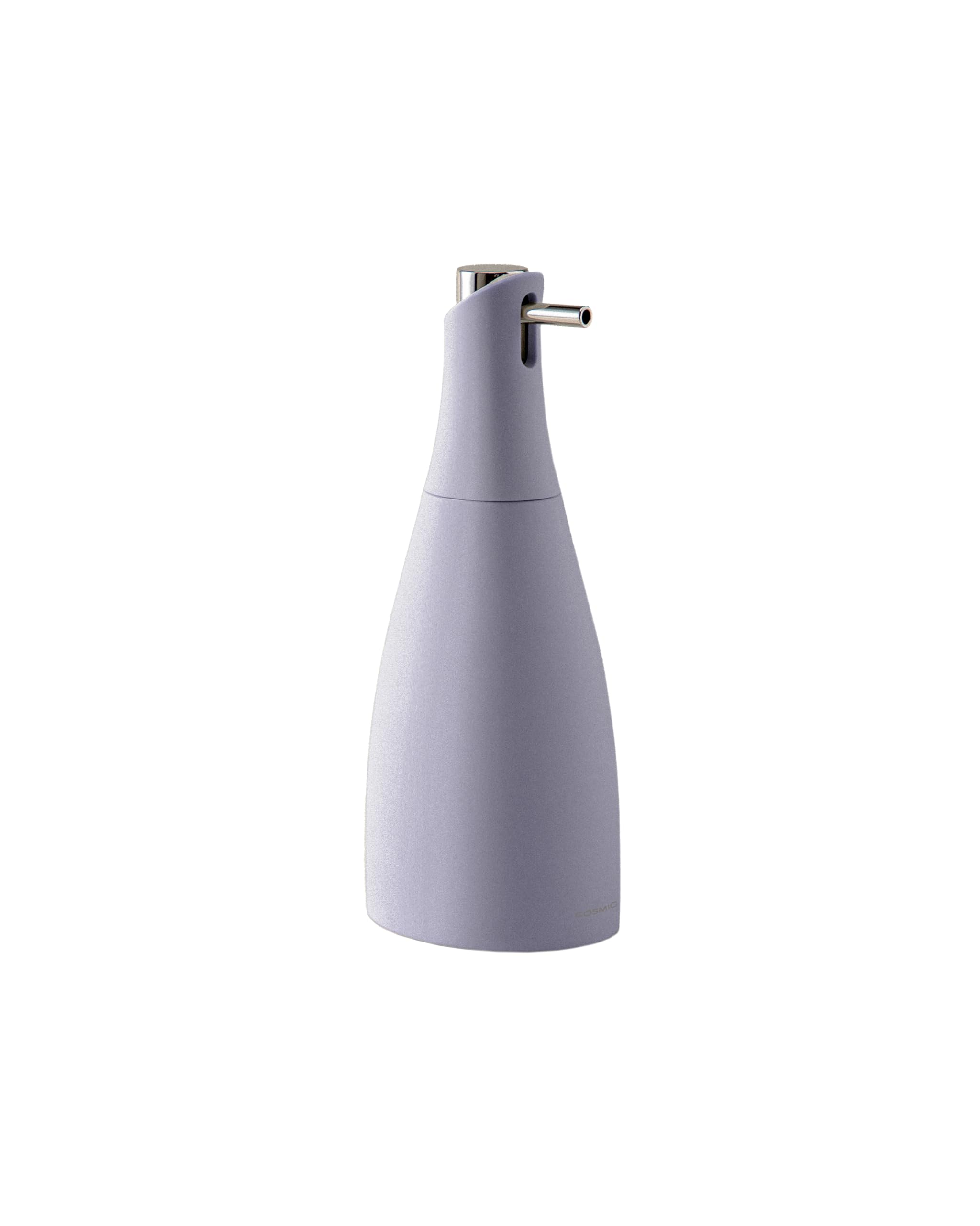 Cosmic Saku Dispenser di Sapone per Bagno di Design Minimalista Realizzato in Acrilico e Vetro. Dosatore da Piano per Bagno e Cucina. Accessorio Ricaricabile da 300 ml in Colore Lavanda