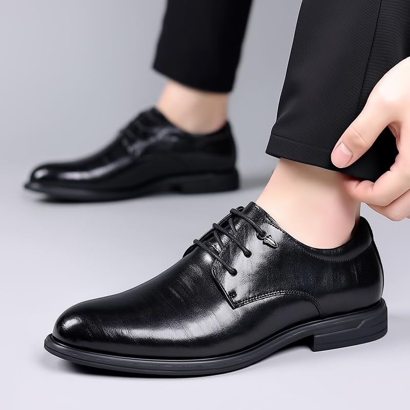 Men's Oxford Shoes Fashion Classic Pointed Toe Lace Up Low Top Leather Dress Shoes Patent Leather Wedding Business Office Shoes2