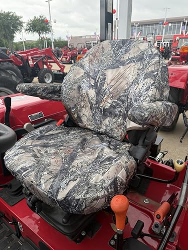 Durafit Seat Covers, Compatible with 2025 Mahindra Tractors 4540 with Safety Triangle on Back of the seat. in Waterproof Endura. Includes armrest Covers. Protection. Storage and Style.