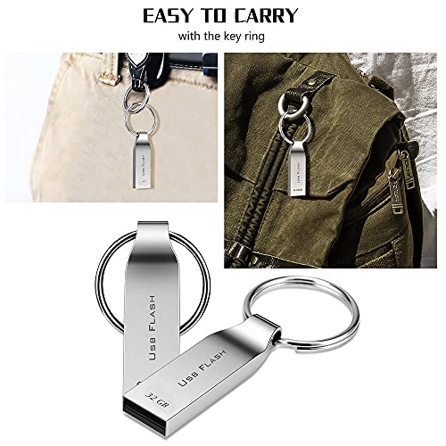 Kaulery USB Stick 32GB Memory Stick USB Speicherstick USB-Stick mit Schlüsselring Metall Thumb Memory Stick für PC… – Bild 5