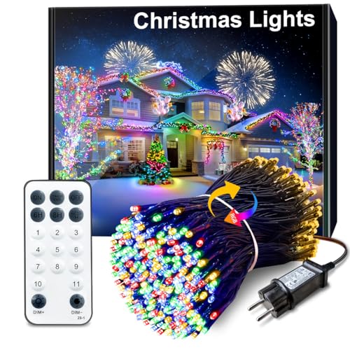ARKOCHIC 35M Guirlande Lumineuse de Noël, 300 LED Lumières de Noël Intérieur et Extérieure Électrique 11 Modes Etanche Guirlande Décorative pour Maison Sapin...