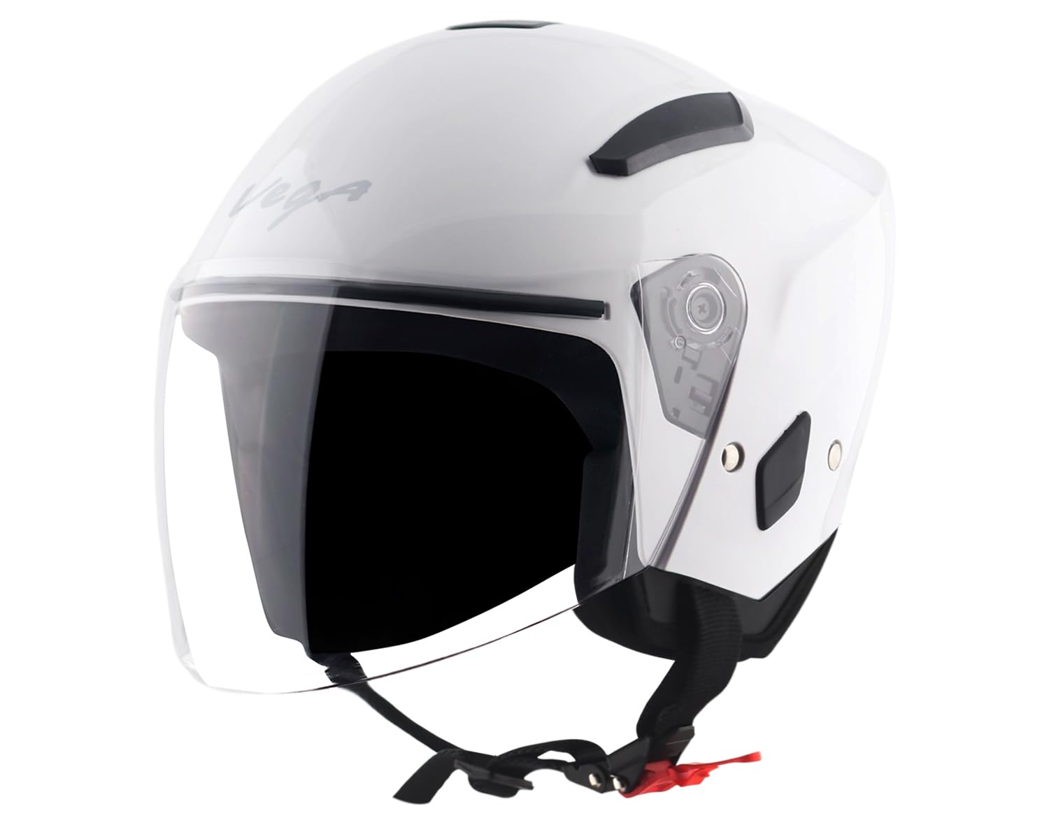 Vega Orion ISI Certified Gloss Finish Open Face Helmet for Men and Women with Clear Visor-White-M-image-44