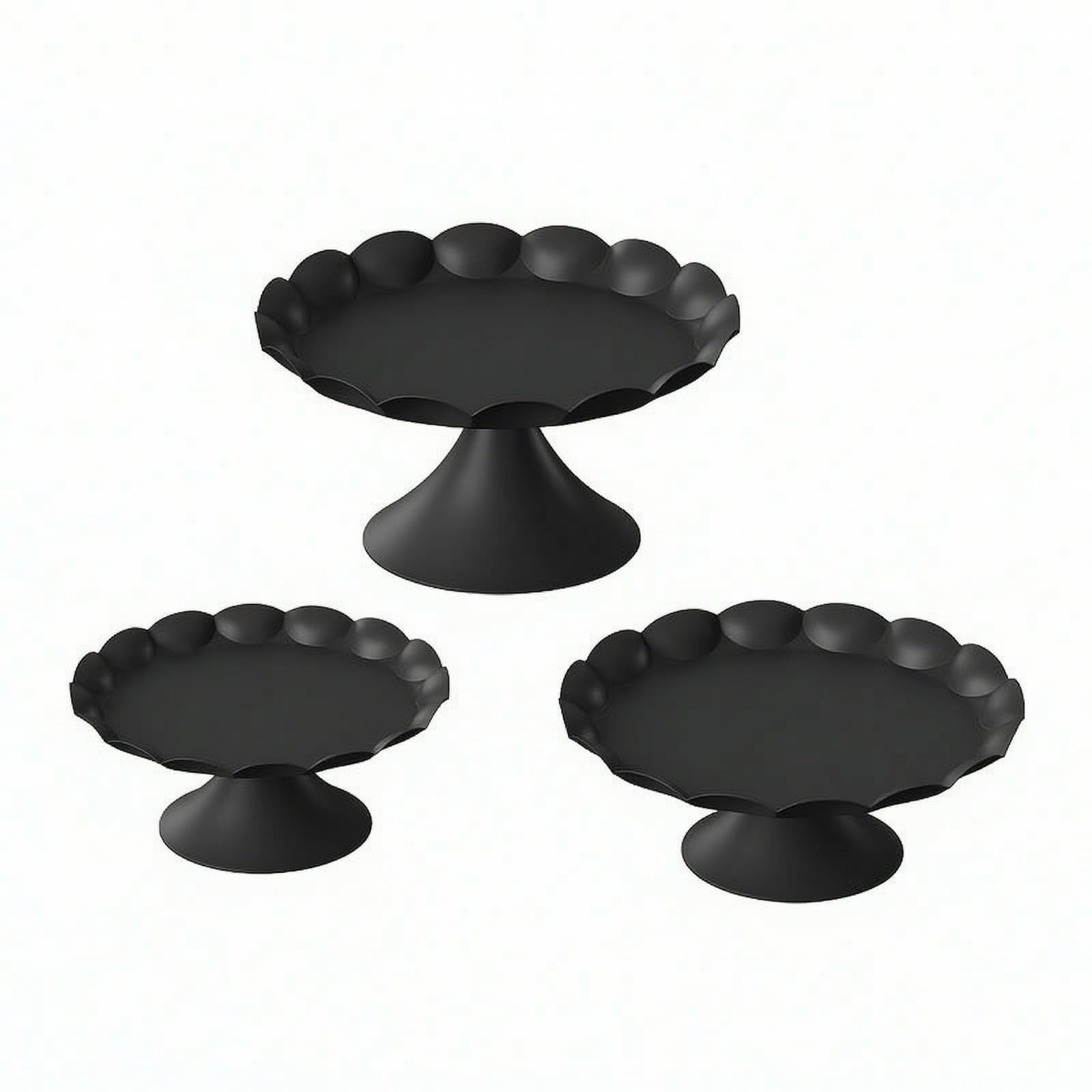 Dessert Display Stand Alzata Tortiera Vassoio Piatto Dolci con Piedistallo Largo Stabilità Sicura in Ferro Finitura Opaca Adatta a Buffet di Festa Matrimoni Tè Pomeridiano , Nero