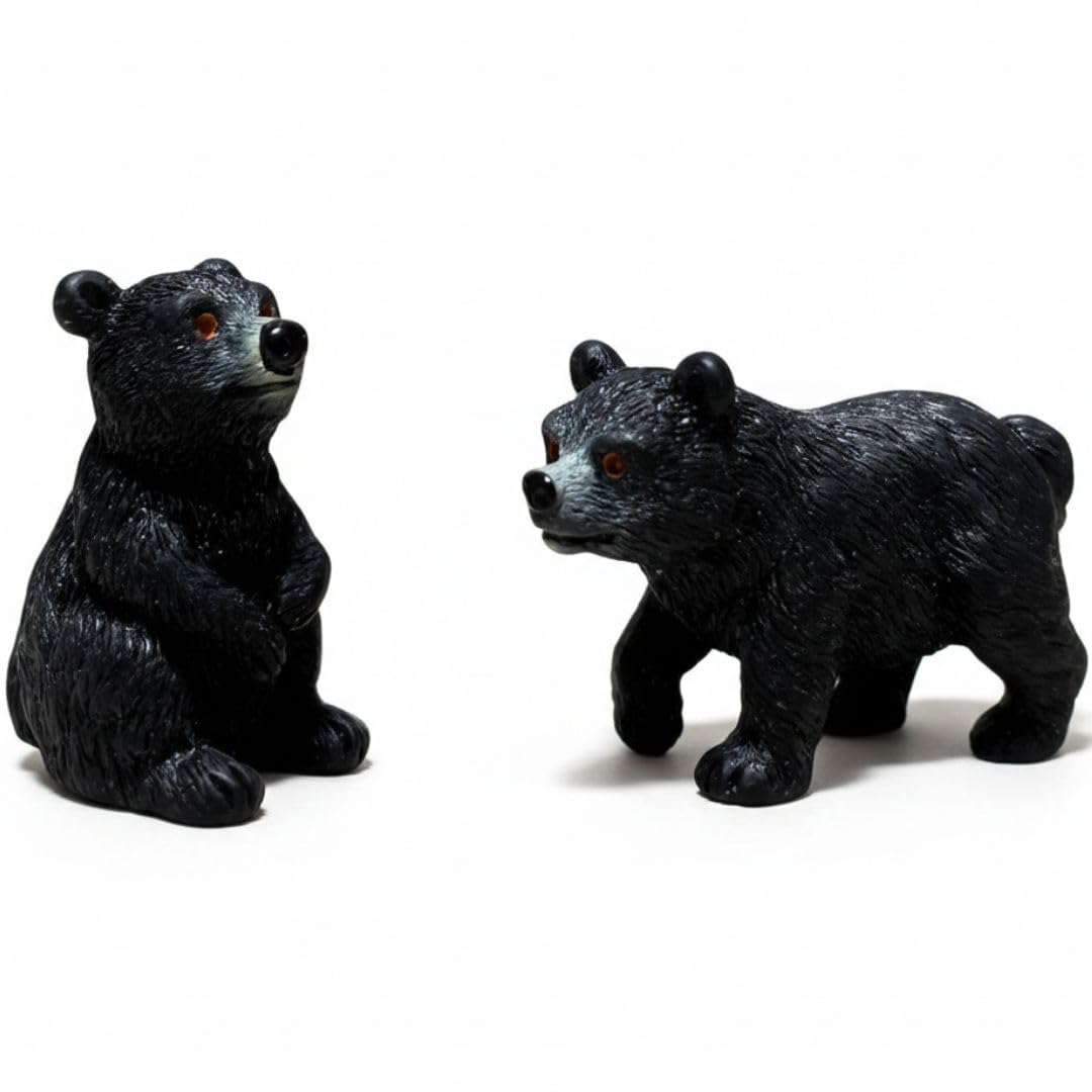 Wonderland Miniature Black Bear Figurines – Set of 2 Realistic Forest Animal Cub Statues for Fairy Gardens, Doll House, and DIY Crafts| Miniature for Home & Office Desk Décor-image-10