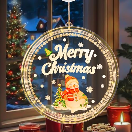 Guirlande Lumineuse Fenêtre Noël 20CM 10 LEDs, Guirlande Fenetre Noel IP44 Imperméable, Lumiere Noel Fenetre pour l'extérieur et l'intérieur
