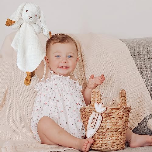 Image of Bunny Baby Security Blanket Loveys for Boys & Girls, 15 inch Soft Unisex Lovie, Baby Registry Gifts