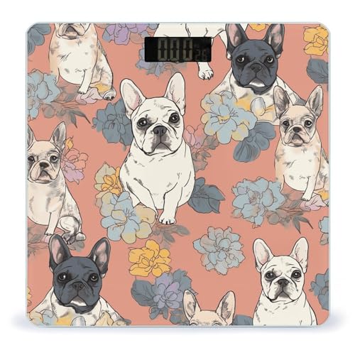 Báscula de baño digital con diseño Bulldog Francés miniatura 1
