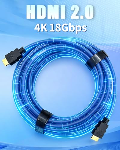 Image of 4K High-Speed HDMI Cable 10ft | HDMI 2.0, 18Gbps, PVC Jacket, Supports Ethernet, Compatible with 4K TV, PS5, Laptop, Monitor, Projector, VR