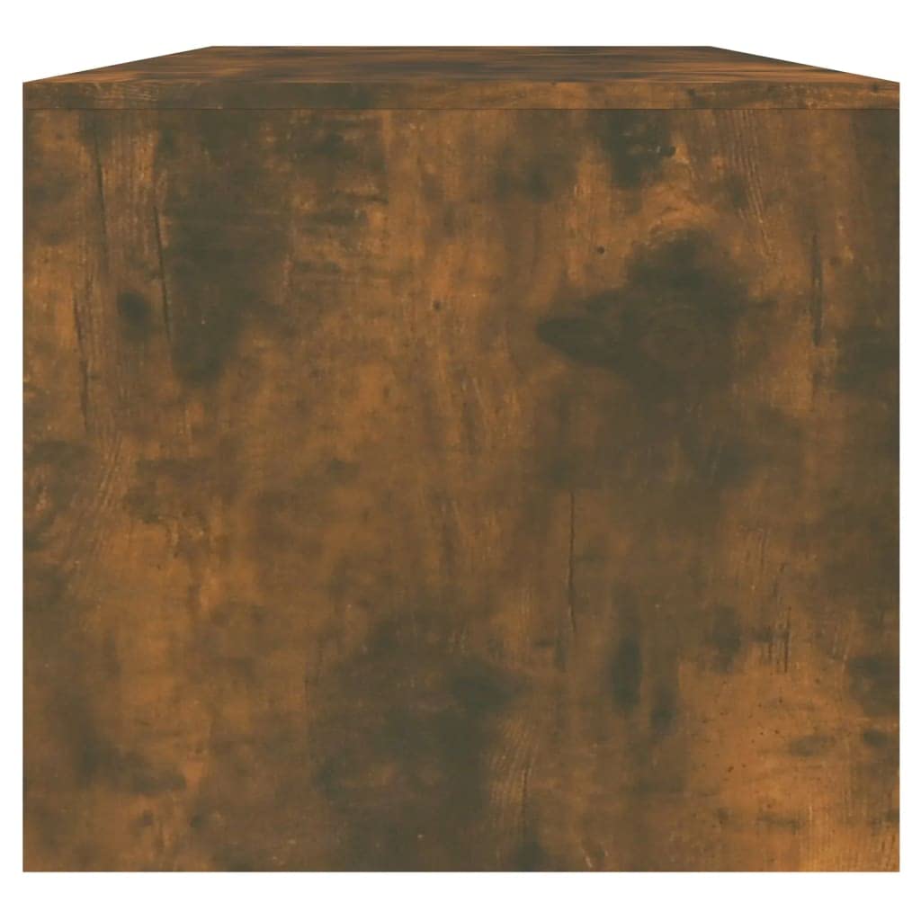 Mesa de centro de roble ahumado, 102 x 50 x 45 cm, de material de madera, moderna mesa de salón con espacio de almacenamiento, estantes, puerta, duradera, fácil de limpiar, ideal para salón