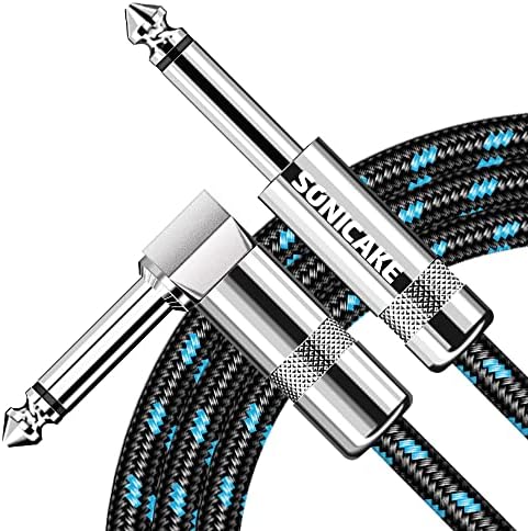 SONICAKE Braided Guitar Cable 3m/10ft Guitar Instrument Cable 6.35mm 1/4"