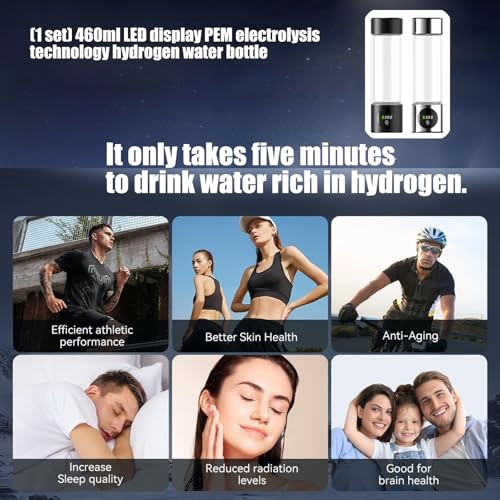 Bouteille d'eau hydrogène rechargeable PEM électrolyse Protium verre - 3