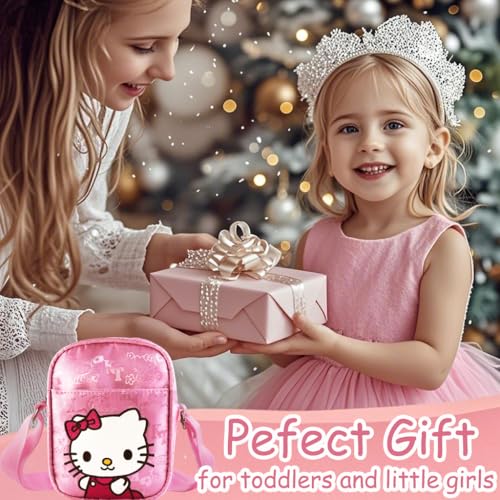 ratote Cute Pink Mini Purse for Girls, Canvas Stuff Wallet and Small Crossbody Bag - image 2