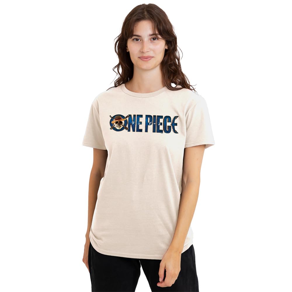 One Piece (Netflix Live Action Logo Ladies T Shirt, Natural, X-Large